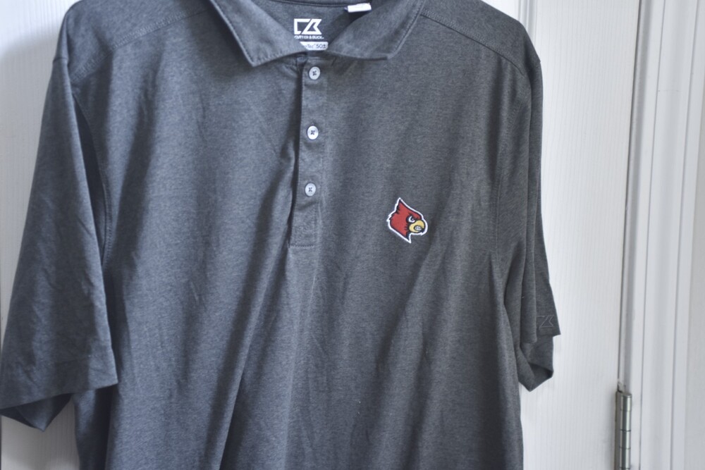 NFL Arizona Cardinals C-Buk Polo Shirt Large Cutter Buck Gray Short Sleeve 426